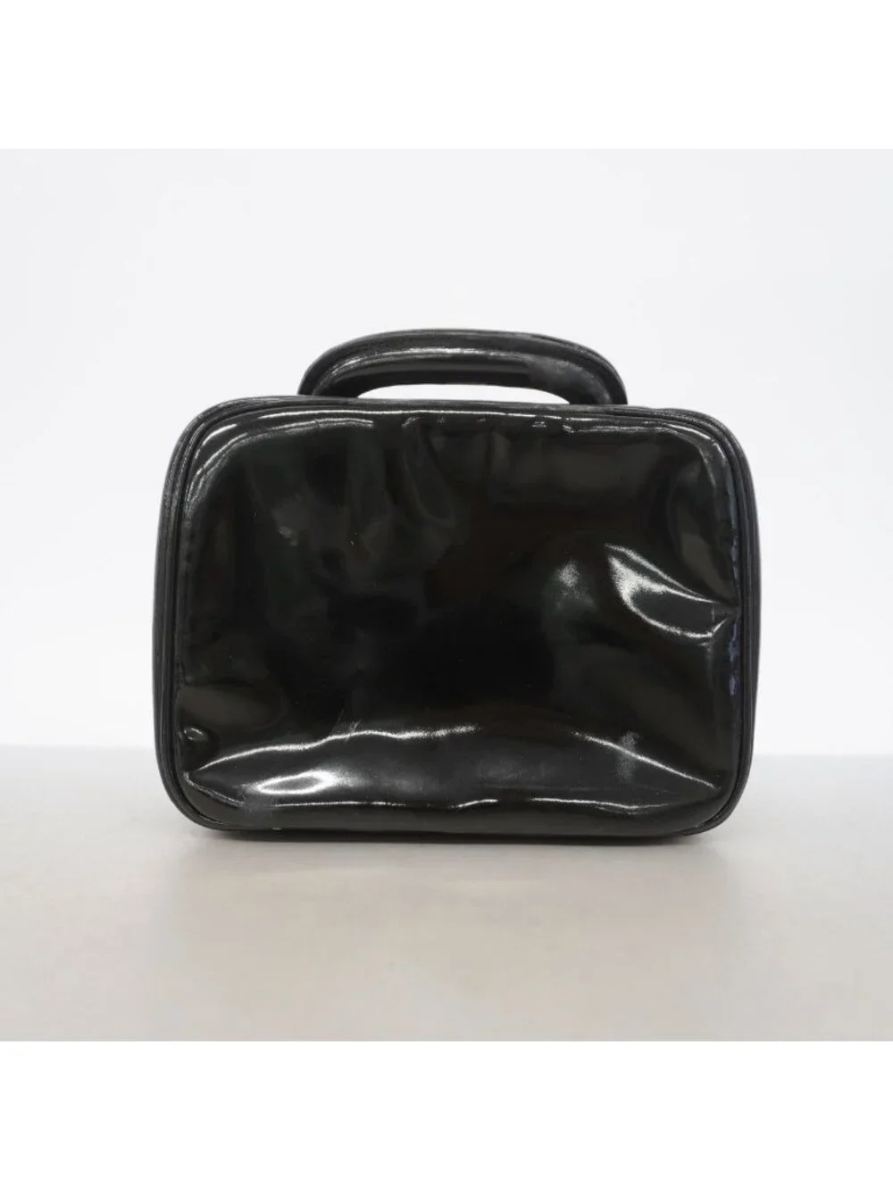 Chanel Vanity Bag Patent Leather Black Gold 2-Way Bag